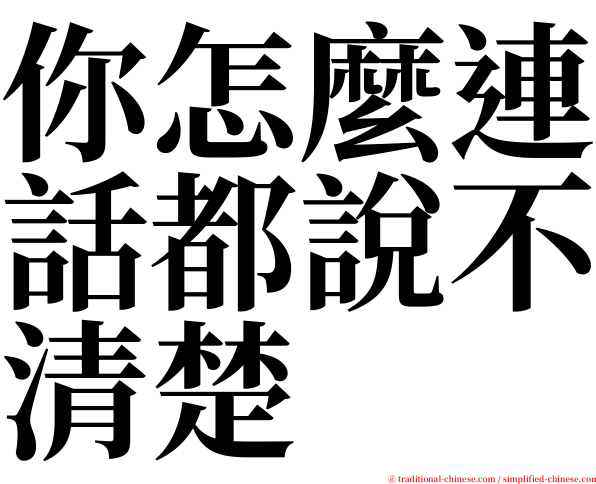 你怎麼連話都說不清楚 serif font