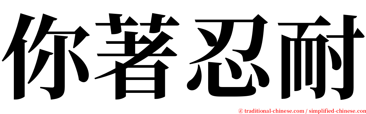 你著忍耐 serif font