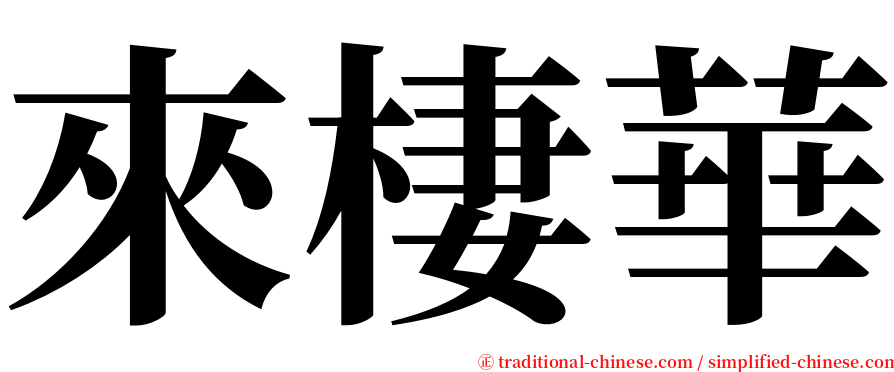 來棲華 serif font
