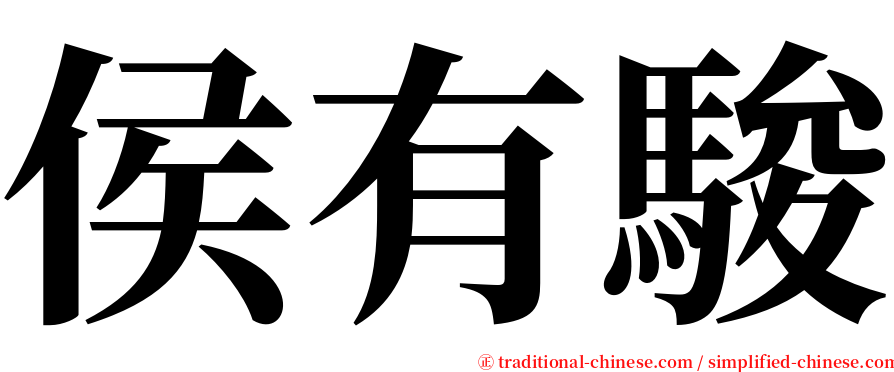 侯有駿 serif font