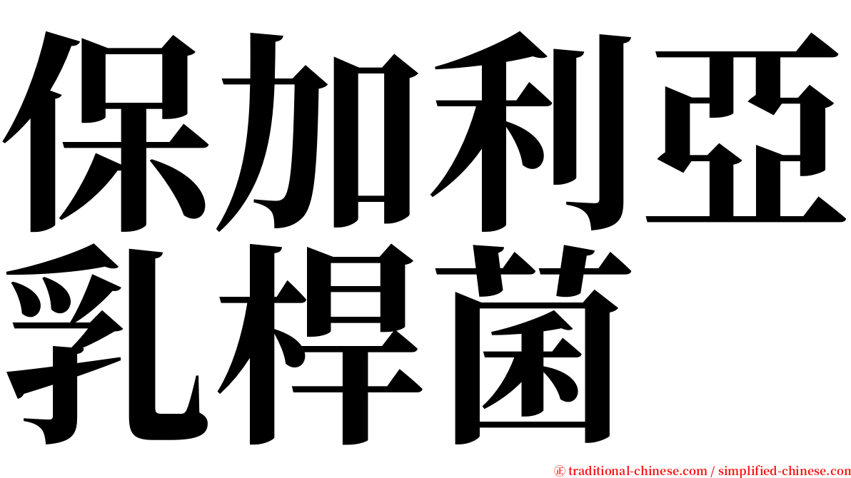 保加利亞乳桿菌 serif font