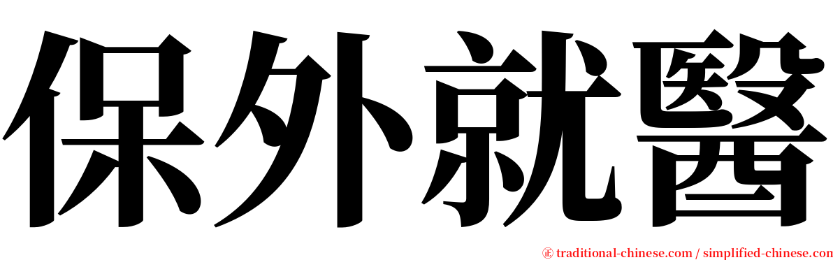 保外就醫 serif font