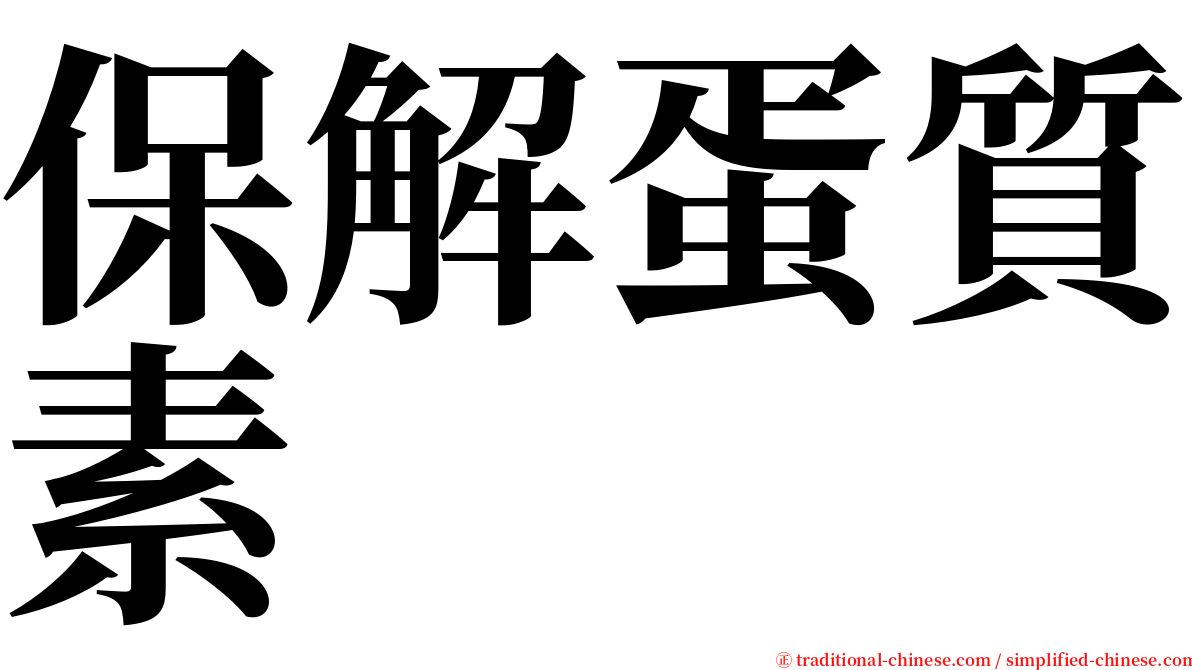 保解蛋質素 serif font