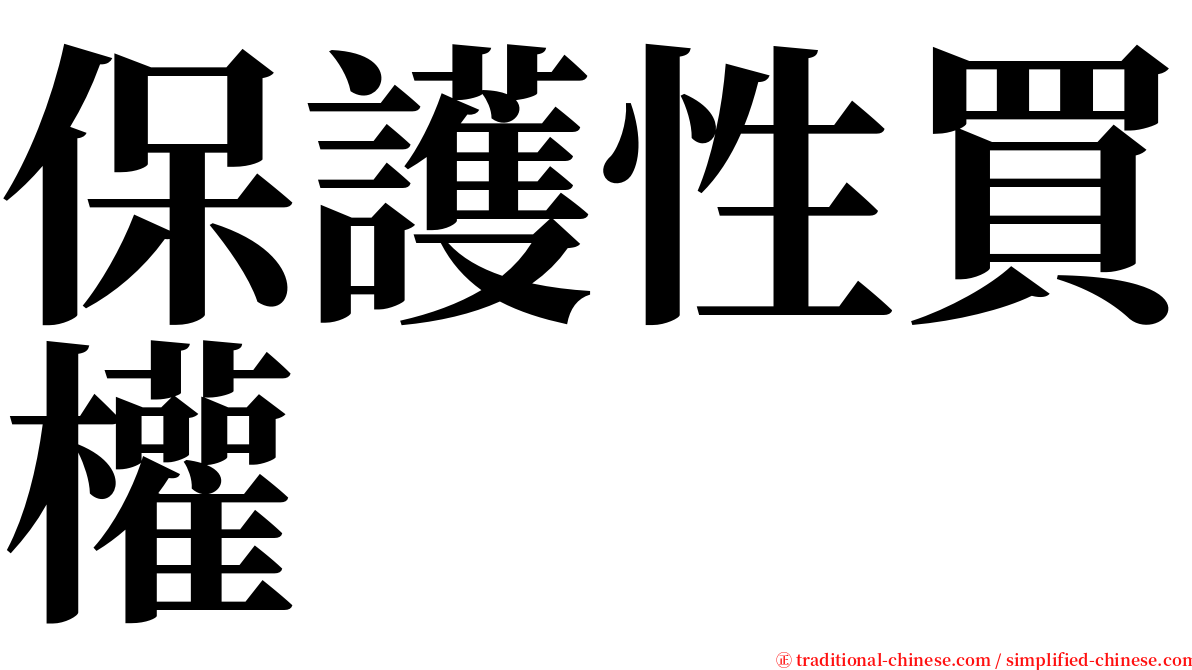 保護性買權 serif font