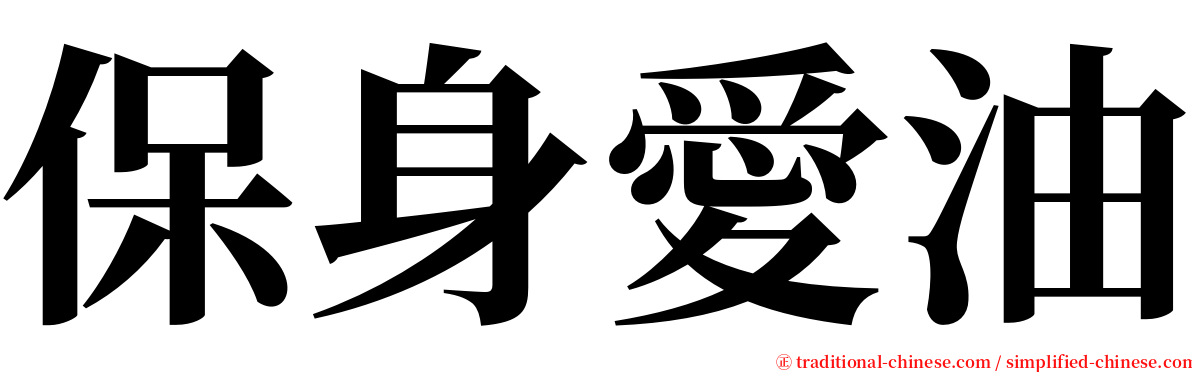 保身愛油 serif font