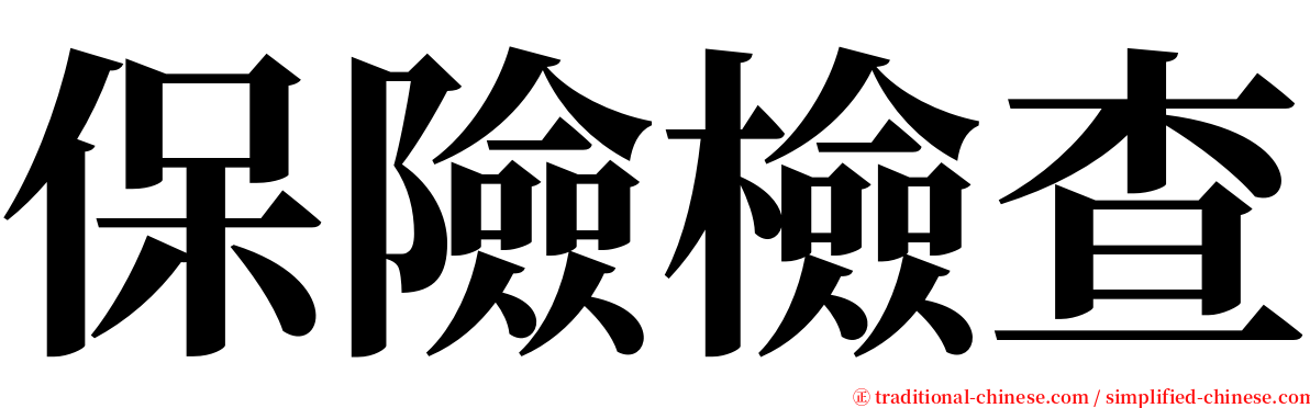 保險檢查 serif font