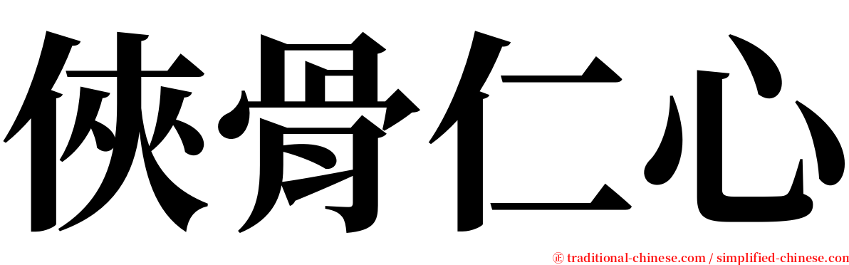 俠骨仁心 serif font