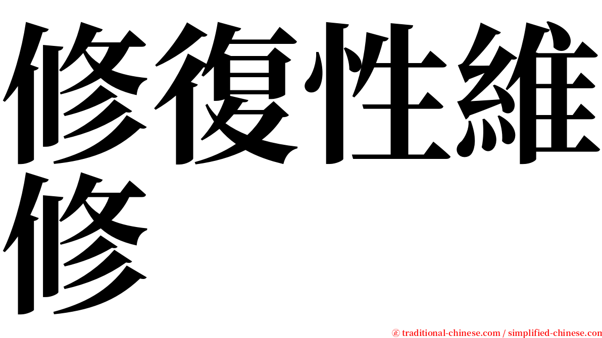 修復性維修 serif font