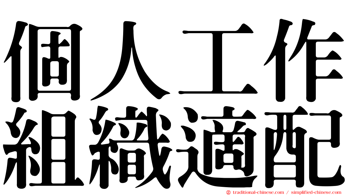個人工作組織適配