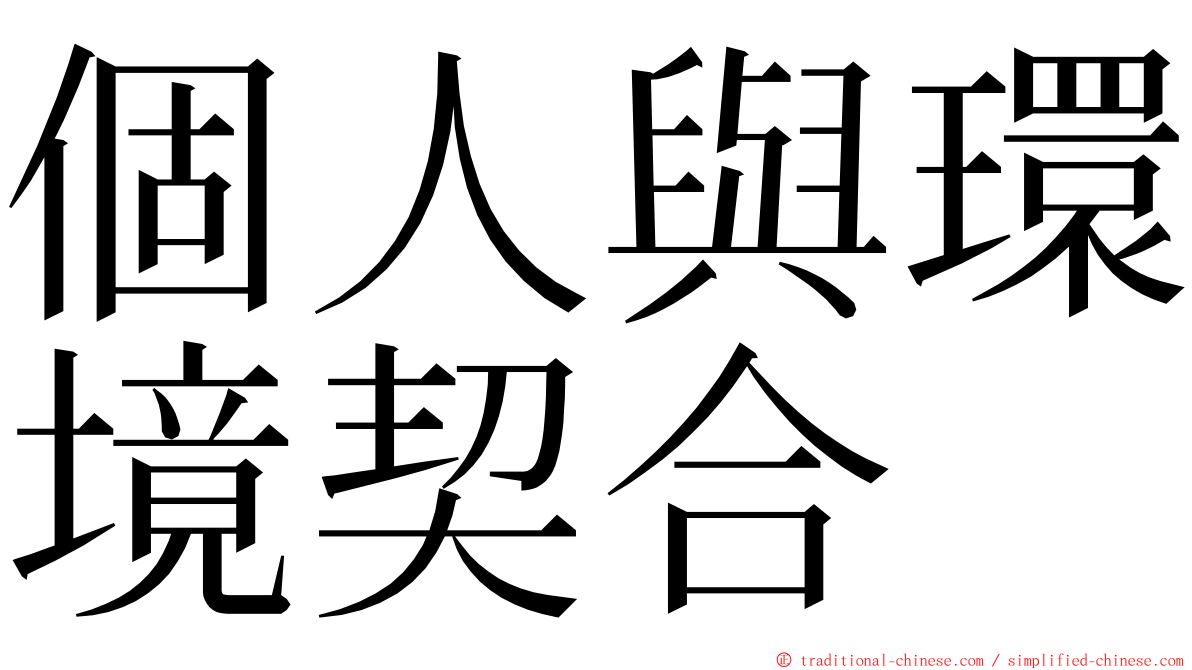 個人與環境契合 ming font