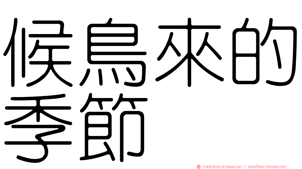 候鳥來的季節
