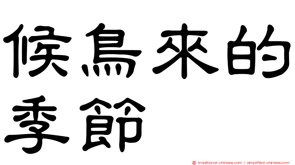 候鳥來的季節