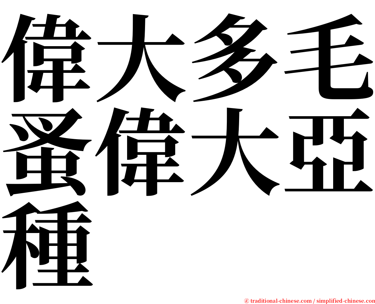 偉大多毛蚤偉大亞種 serif font
