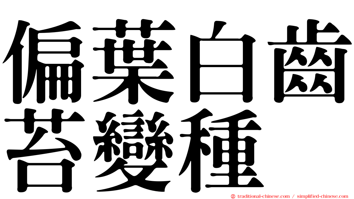偏葉白齒苔變種