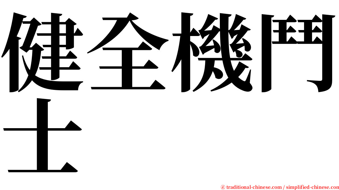健全機鬥士 serif font