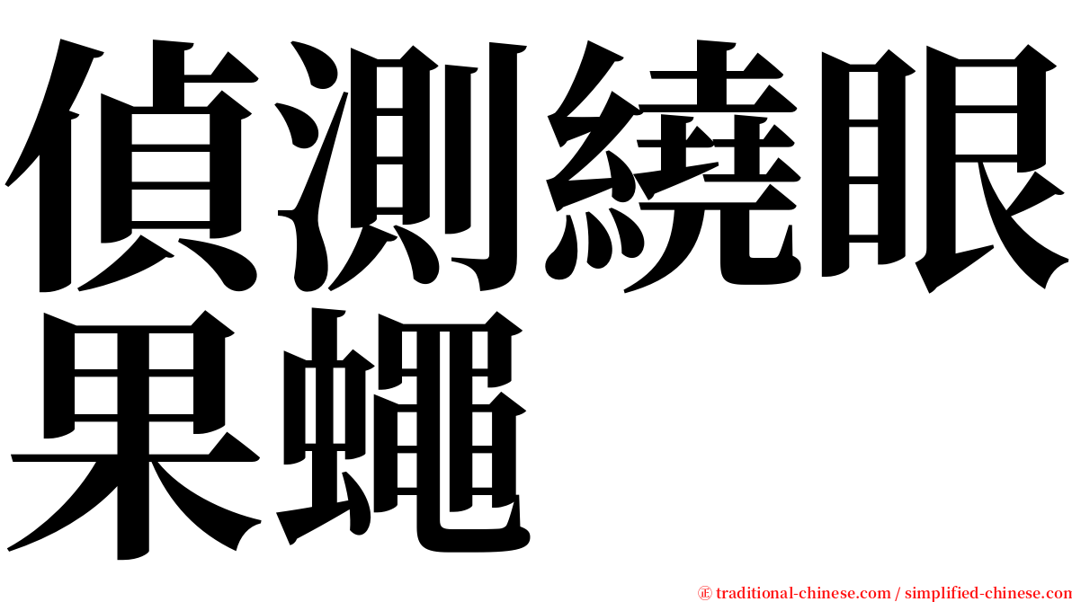偵測繞眼果蠅 serif font