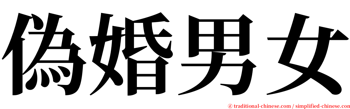 偽婚男女 serif font