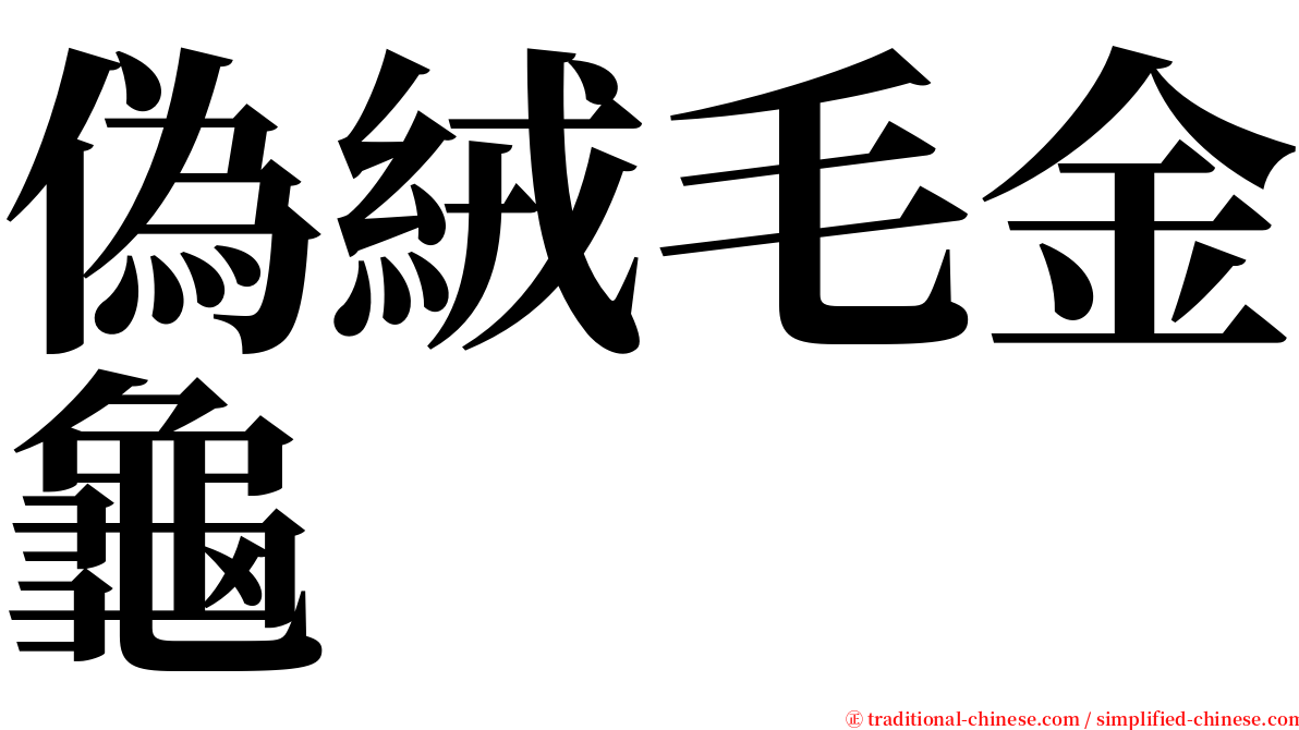 偽絨毛金龜 serif font