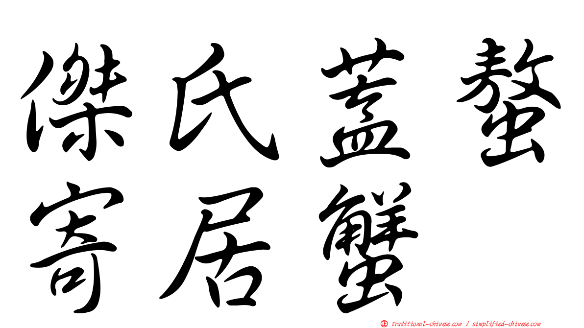 傑氏蓋螯寄居蟹