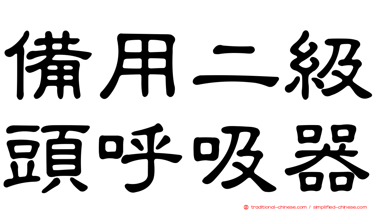 備用二級頭呼吸器