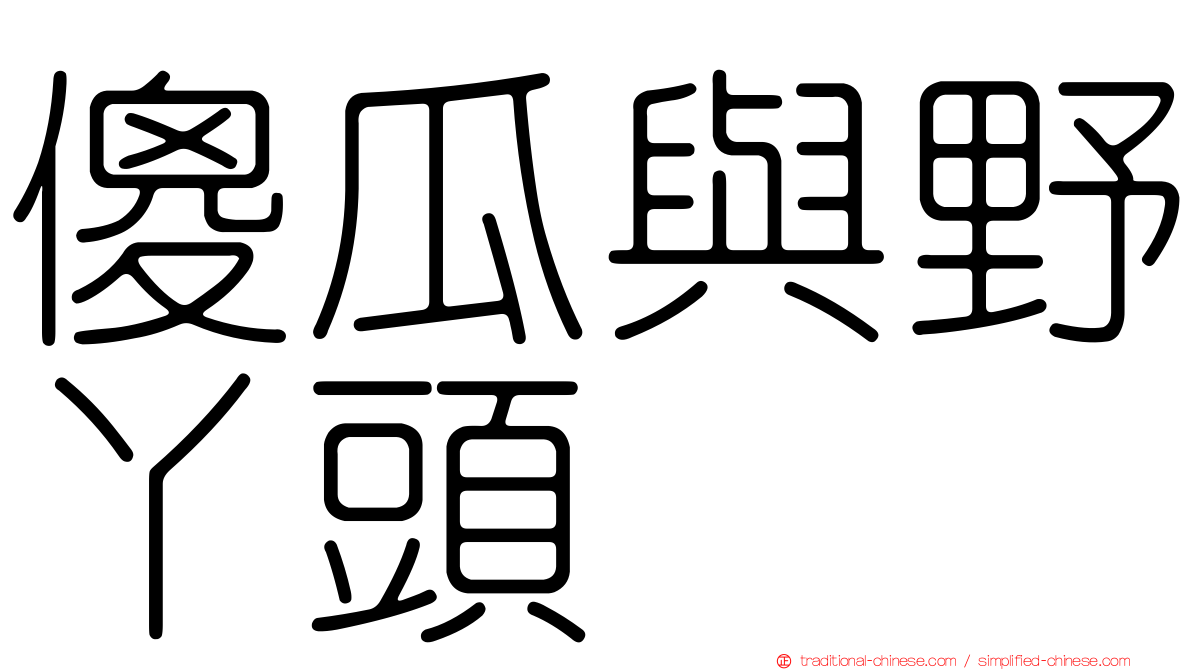 傻瓜與野丫頭