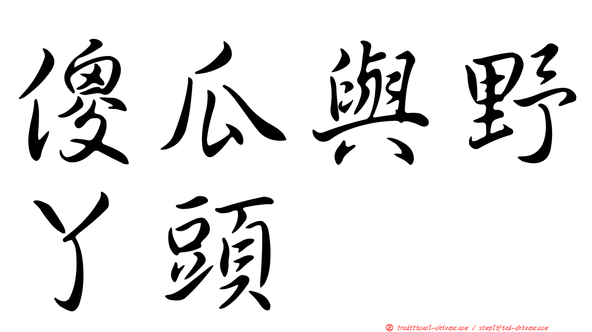 傻瓜與野丫頭