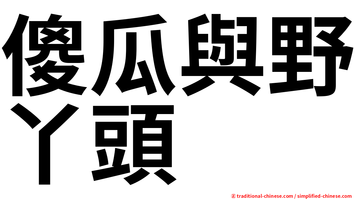 傻瓜與野丫頭