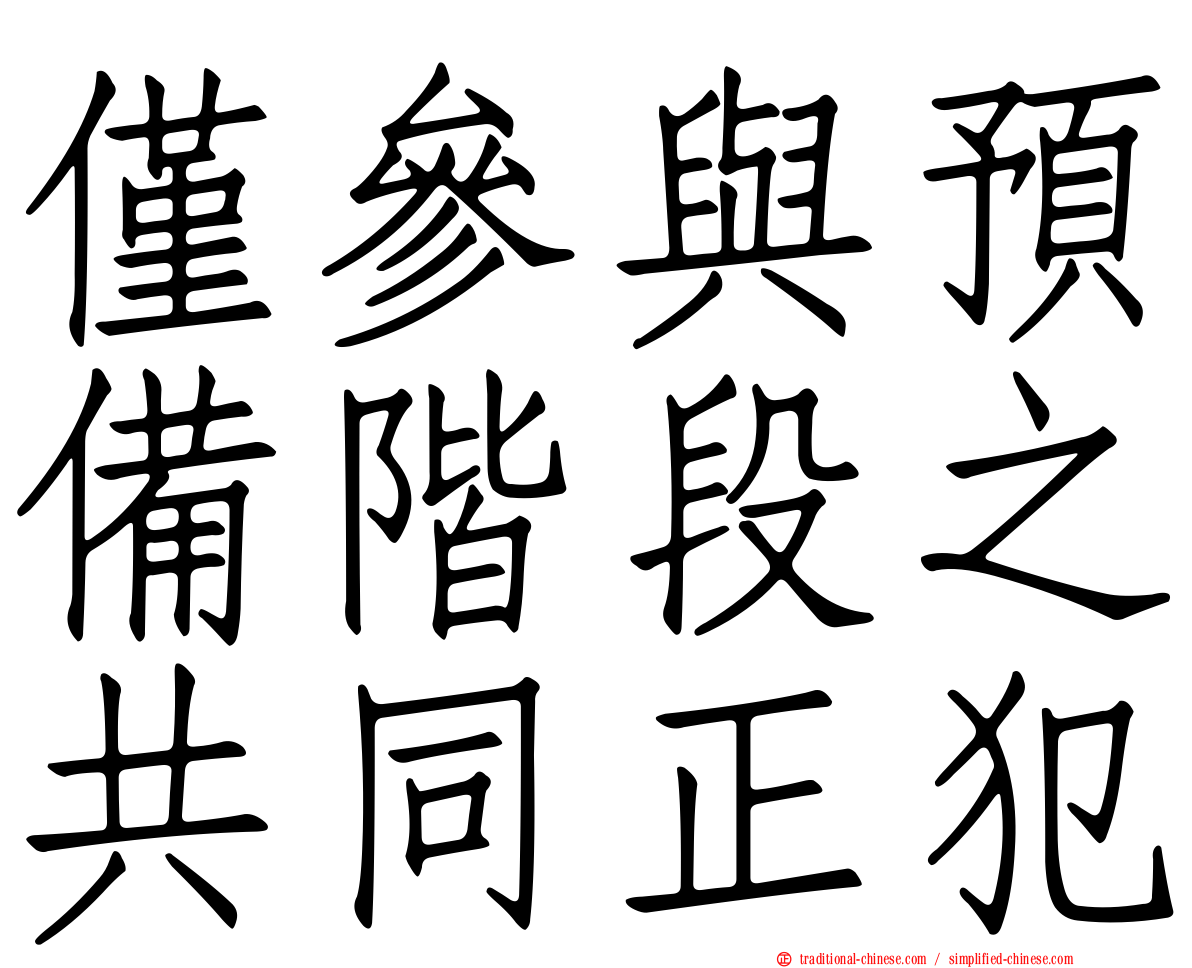 僅參與預備階段之共同正犯