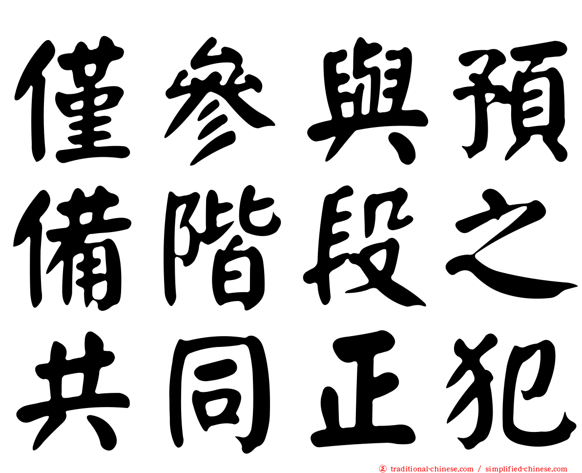 僅參與預備階段之共同正犯