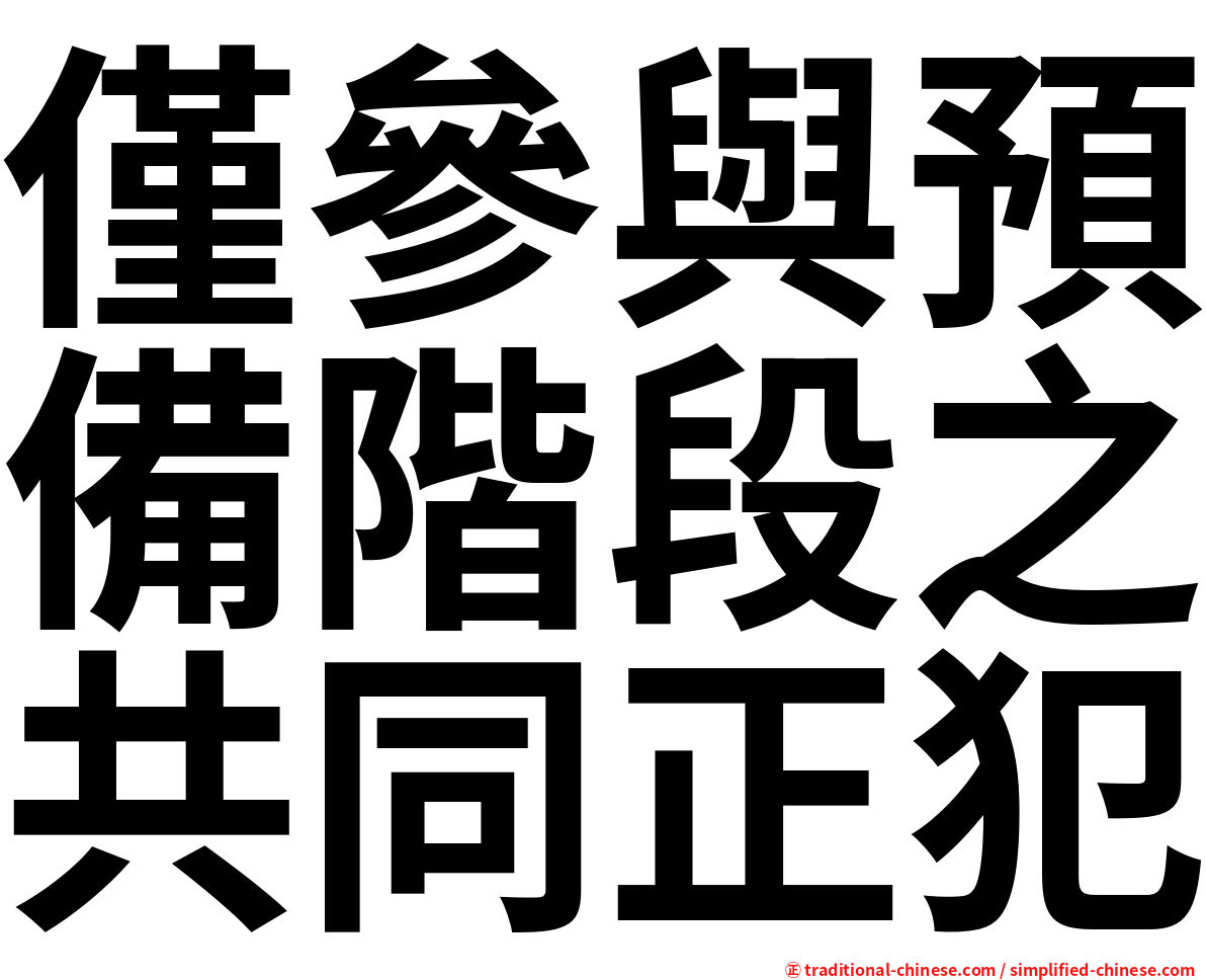 僅參與預備階段之共同正犯