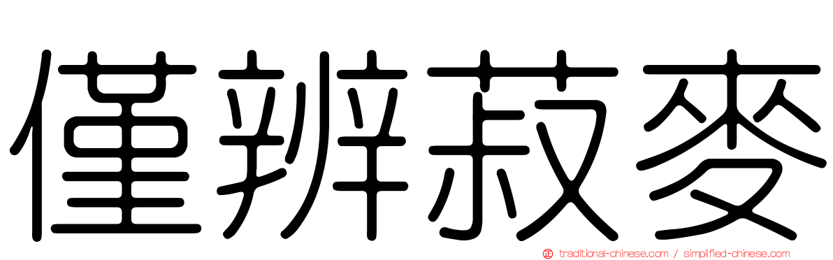 僅辨菽麥