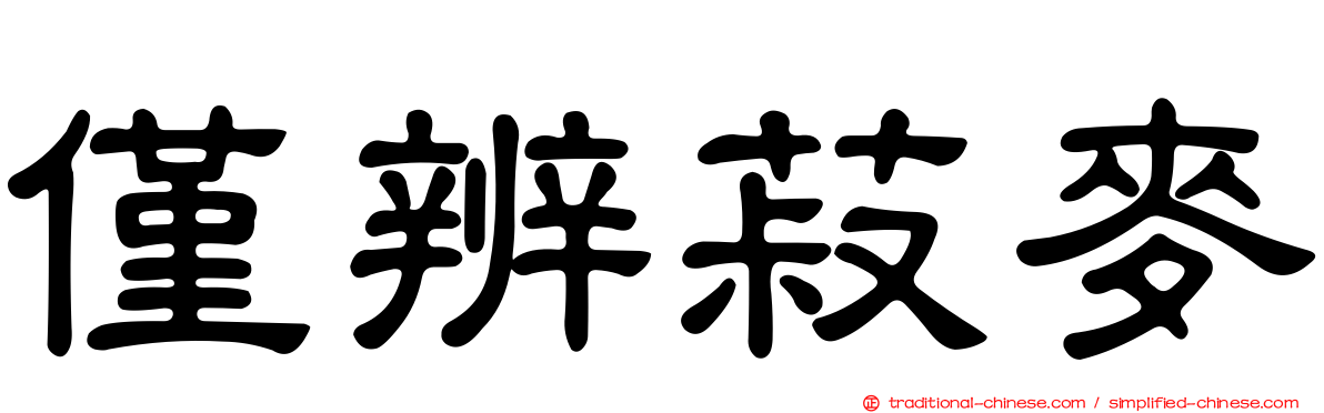 僅辨菽麥