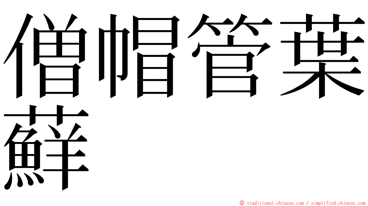 僧帽管葉蘚 ming font
