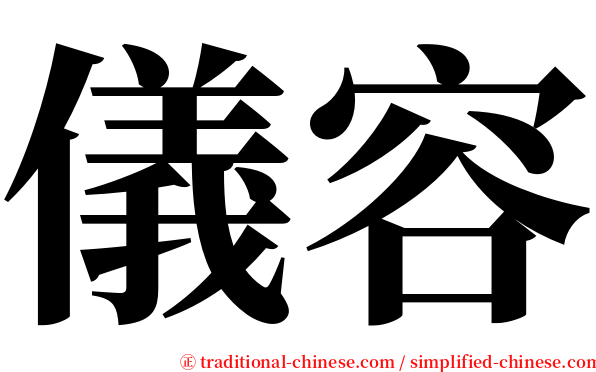 儀容 serif font