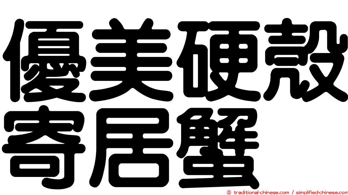 優美硬殼寄居蟹