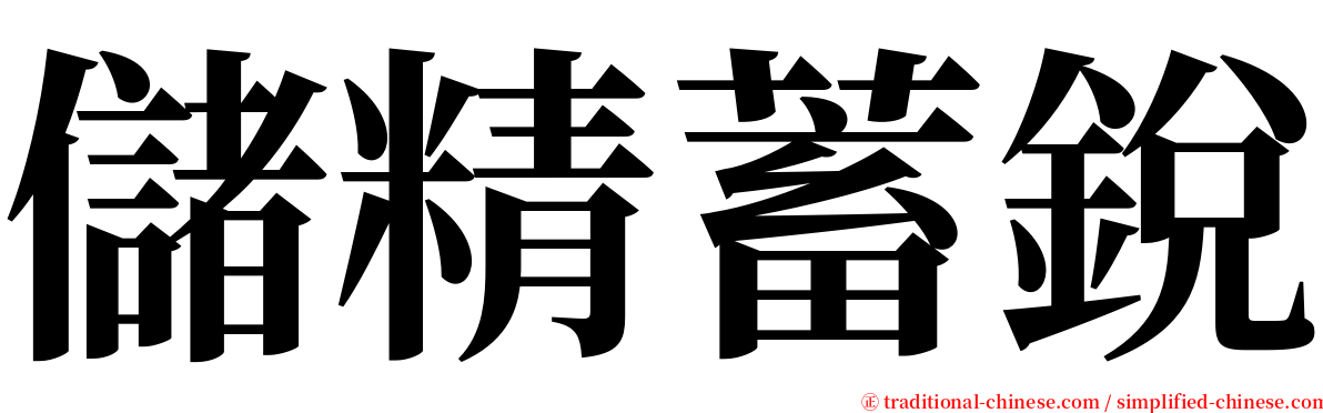 儲精蓄銳 serif font