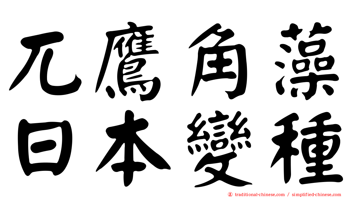兀鷹角藻日本變種