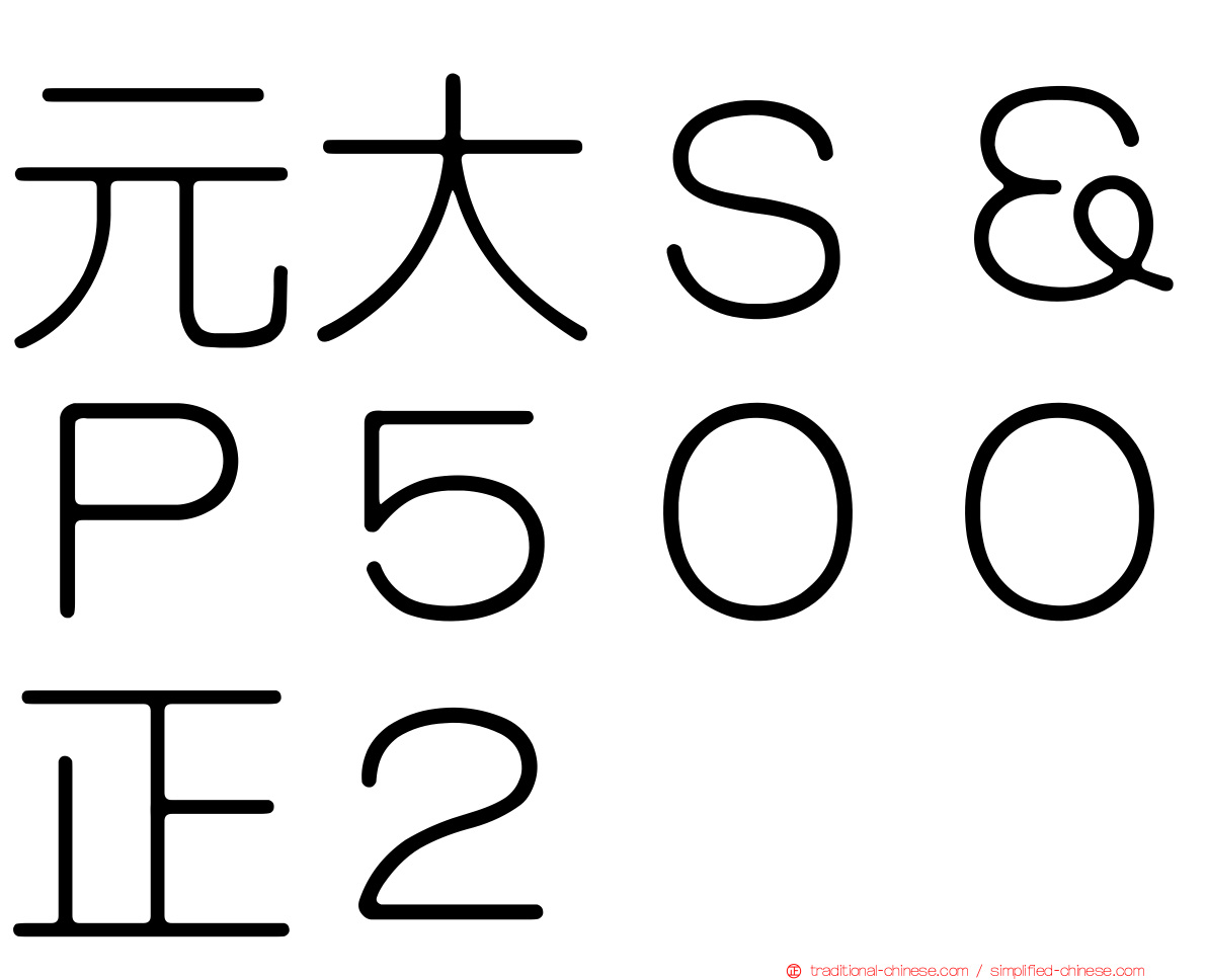 元大Ｓ＆Ｐ５００正２