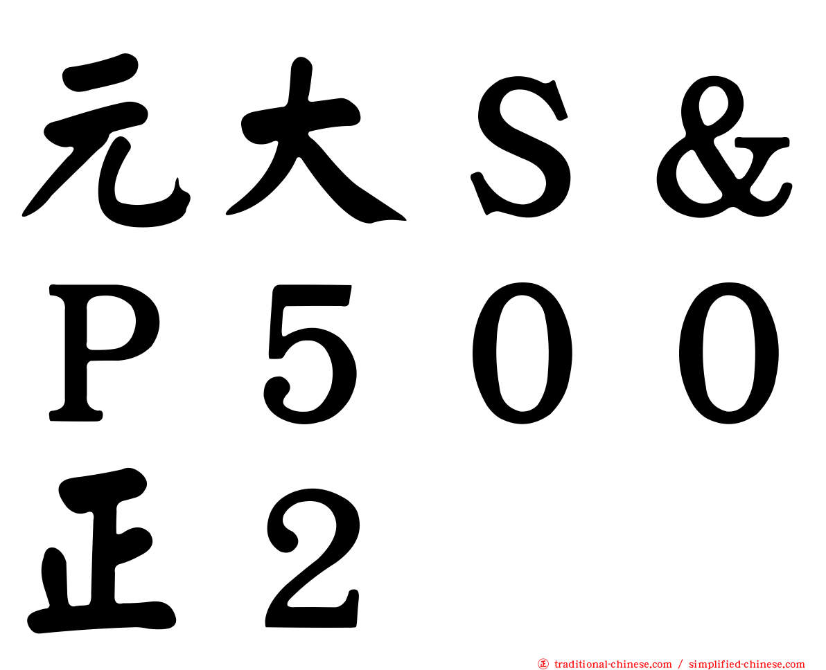 元大Ｓ＆Ｐ５００正２