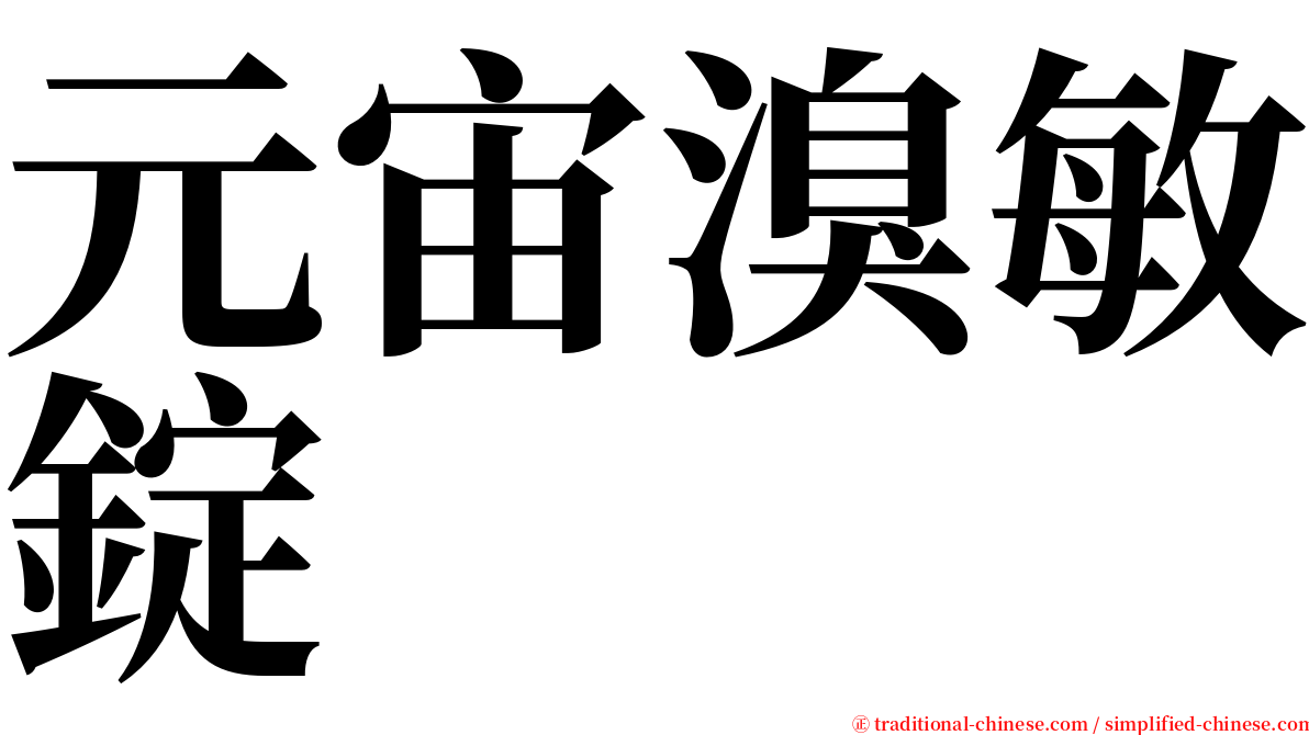 元宙溴敏錠 serif font