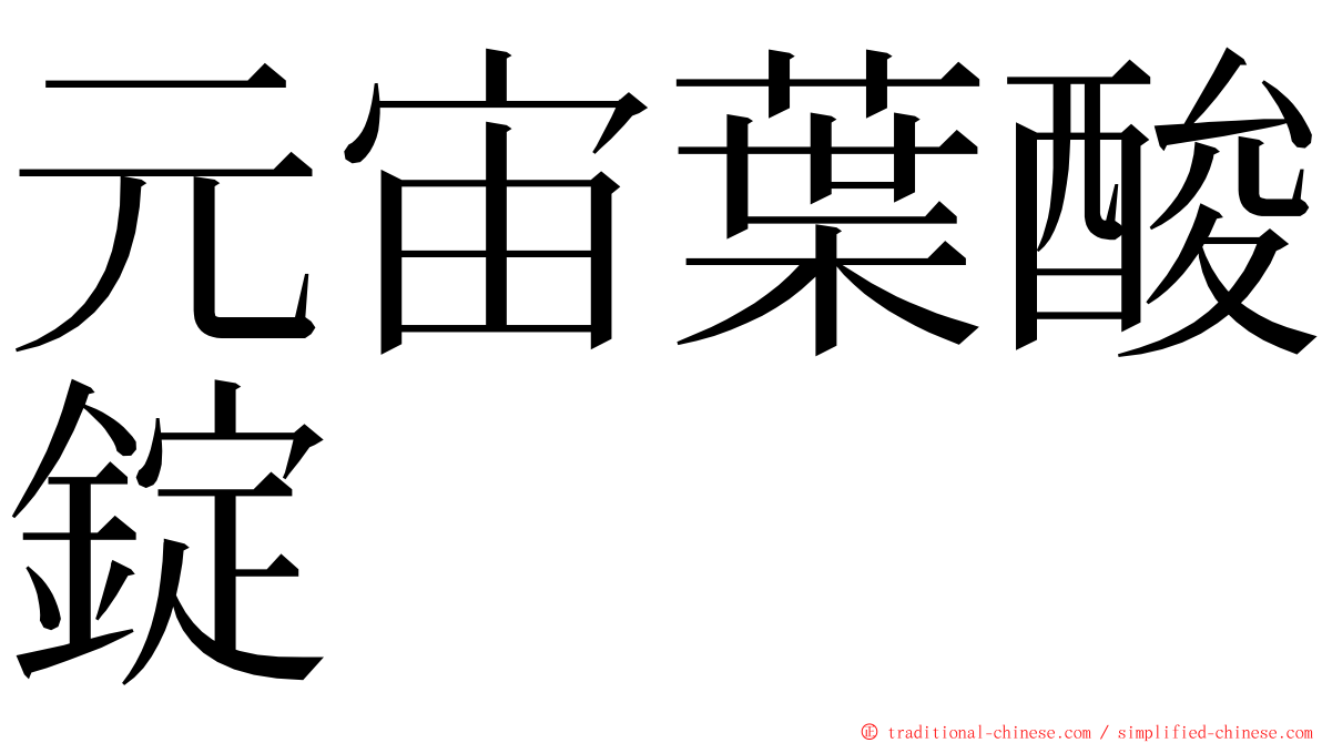 元宙葉酸錠 ming font