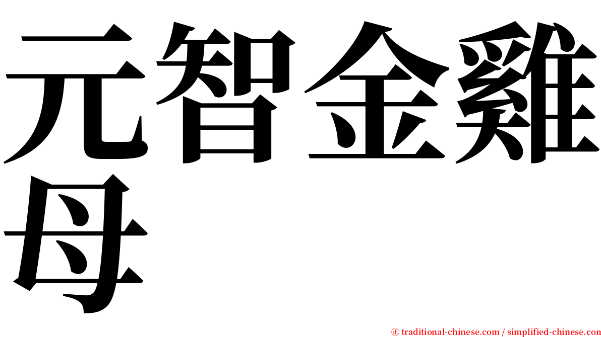 元智金雞母 serif font