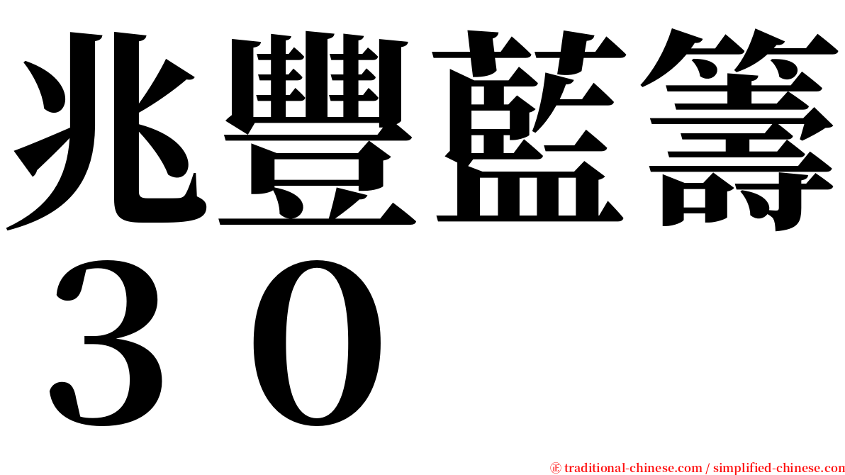 兆豐藍籌３０ serif font