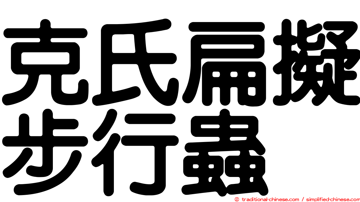 克氏扁擬步行蟲