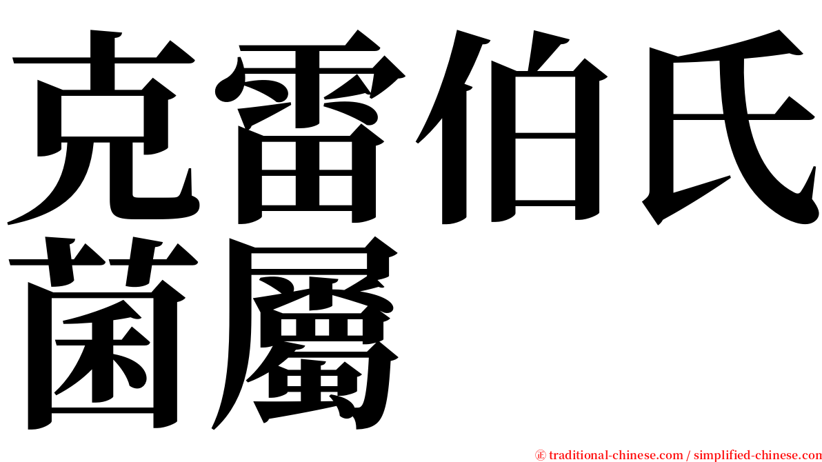 克雷伯氏菌屬 serif font