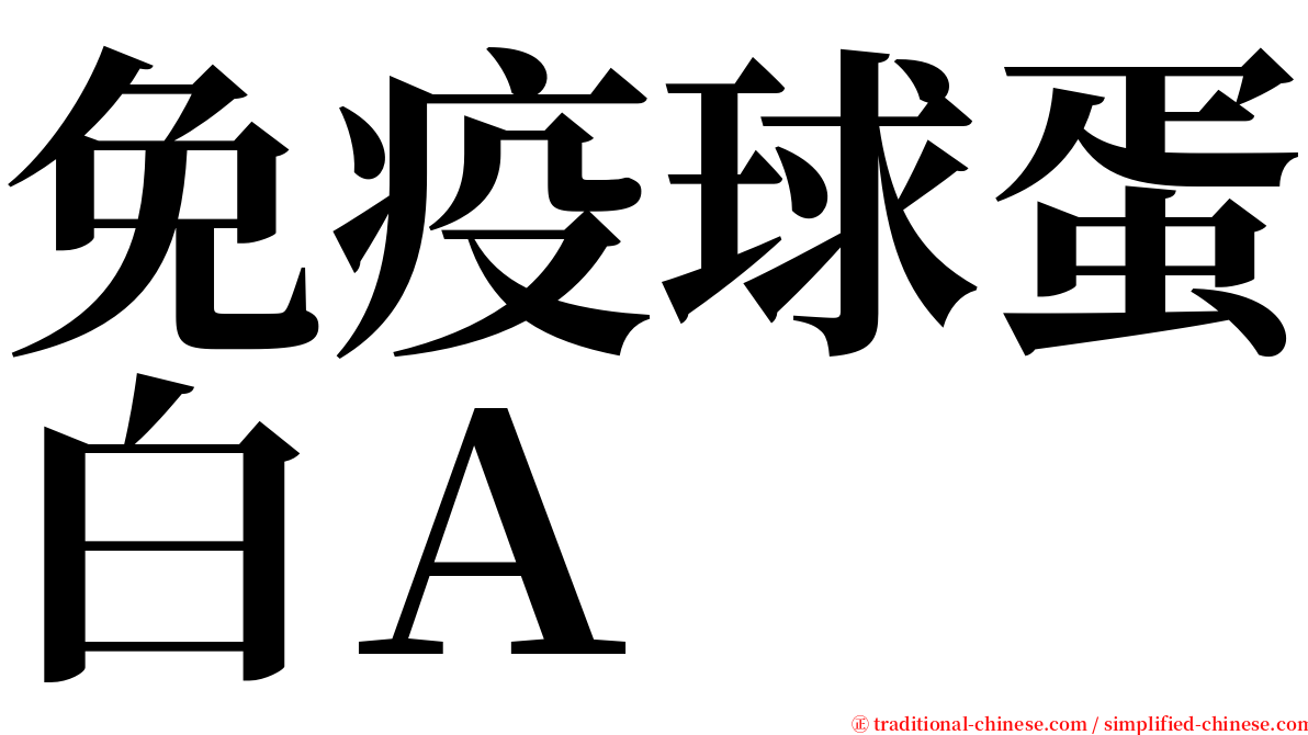免疫球蛋白Ａ serif font