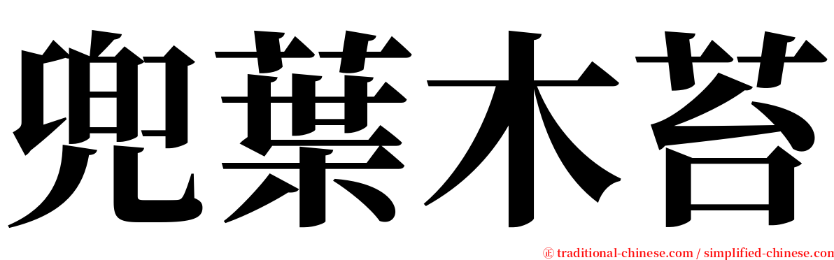 兜葉木苔 serif font