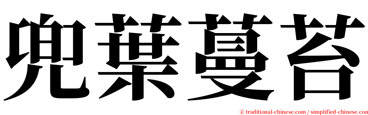 兜葉蔓苔 serif font