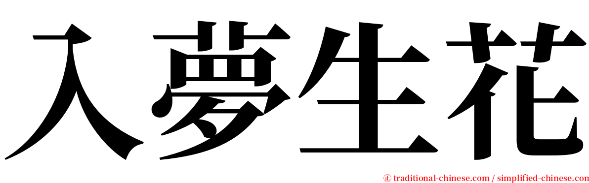入夢生花 serif font
