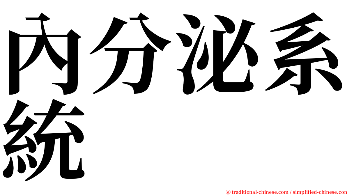 內分泌系統 serif font